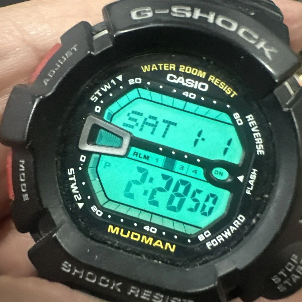 Working VTG Casio G-Shock Mudman G-9000 46mm Digital Mens Watch-EVERYTHING WORKS